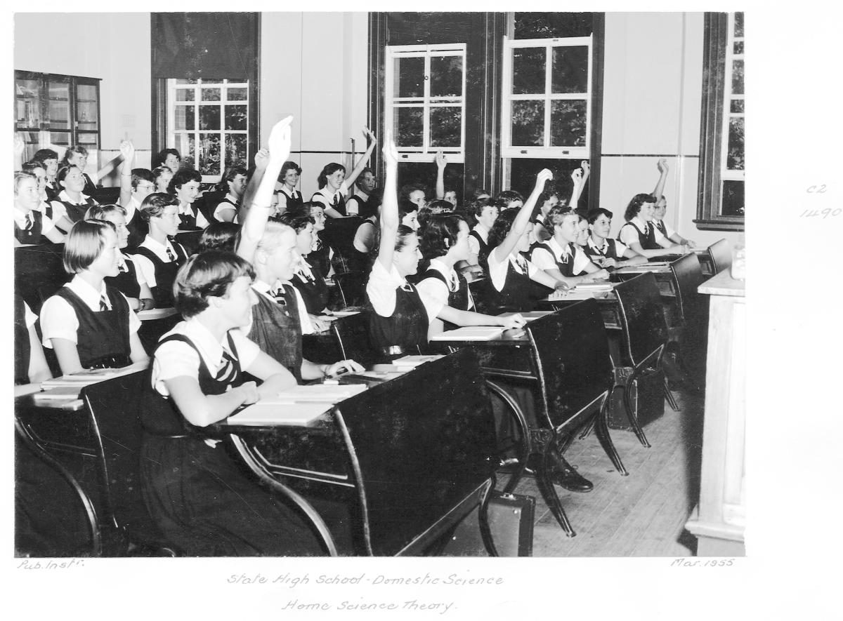 State High School, Domestic Science, Home Science Theory - Brisbane, March 1955