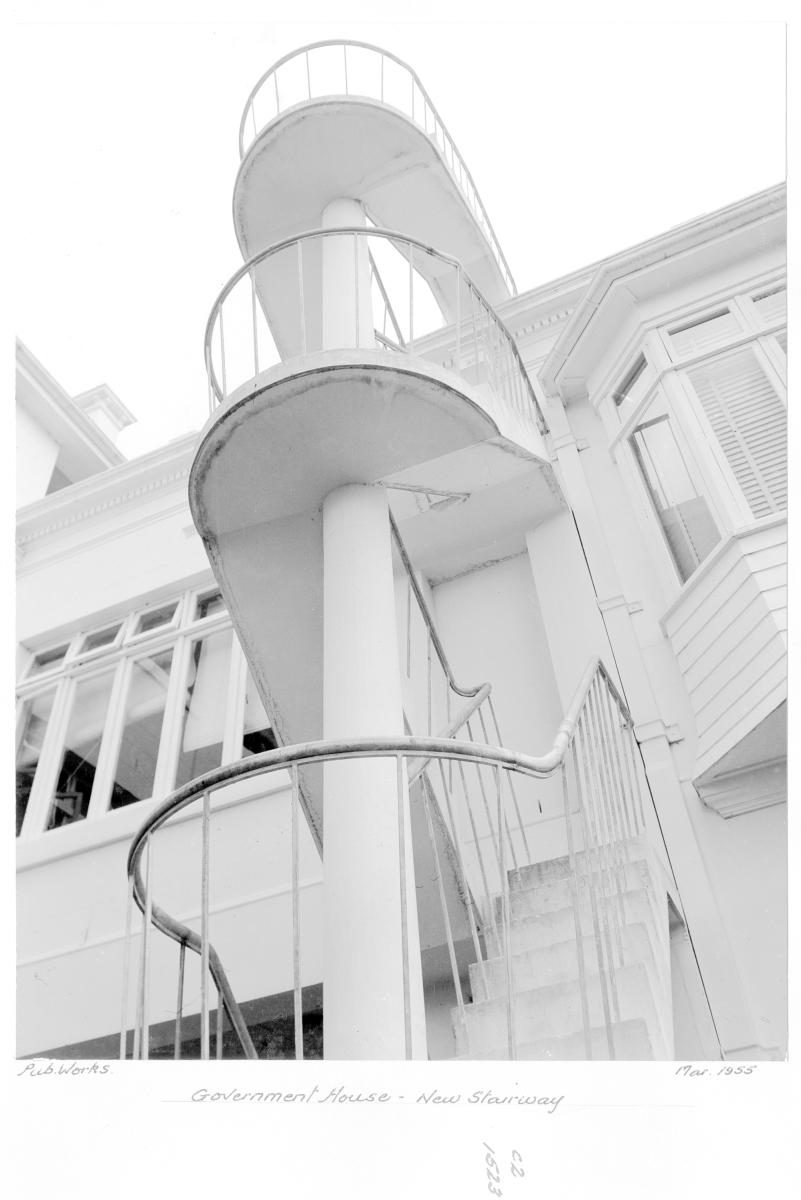 Government House new stairway - Brisbane, March 1955, Bardon