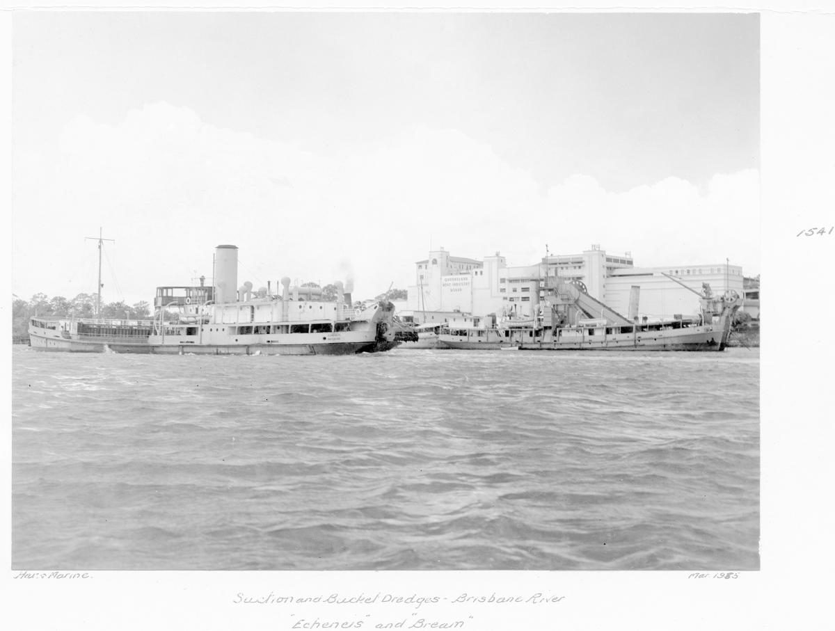 Suction and bucket dredges "Echeneis" and "Bream", Brisbane River - March 1955