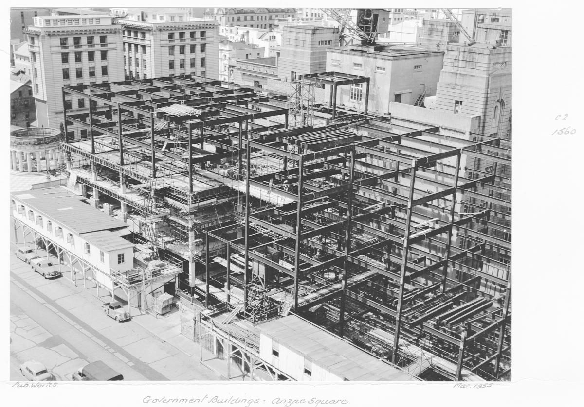Government buildings, ANZAC Square - Brisbane, March 1955, Brisbane City
