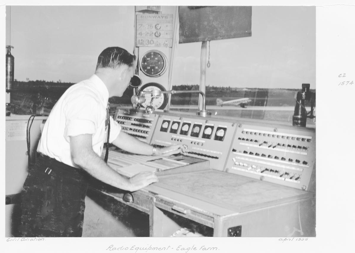 Civil Aviation radio equipment, Eagle Farm - Brisbane, April 1955