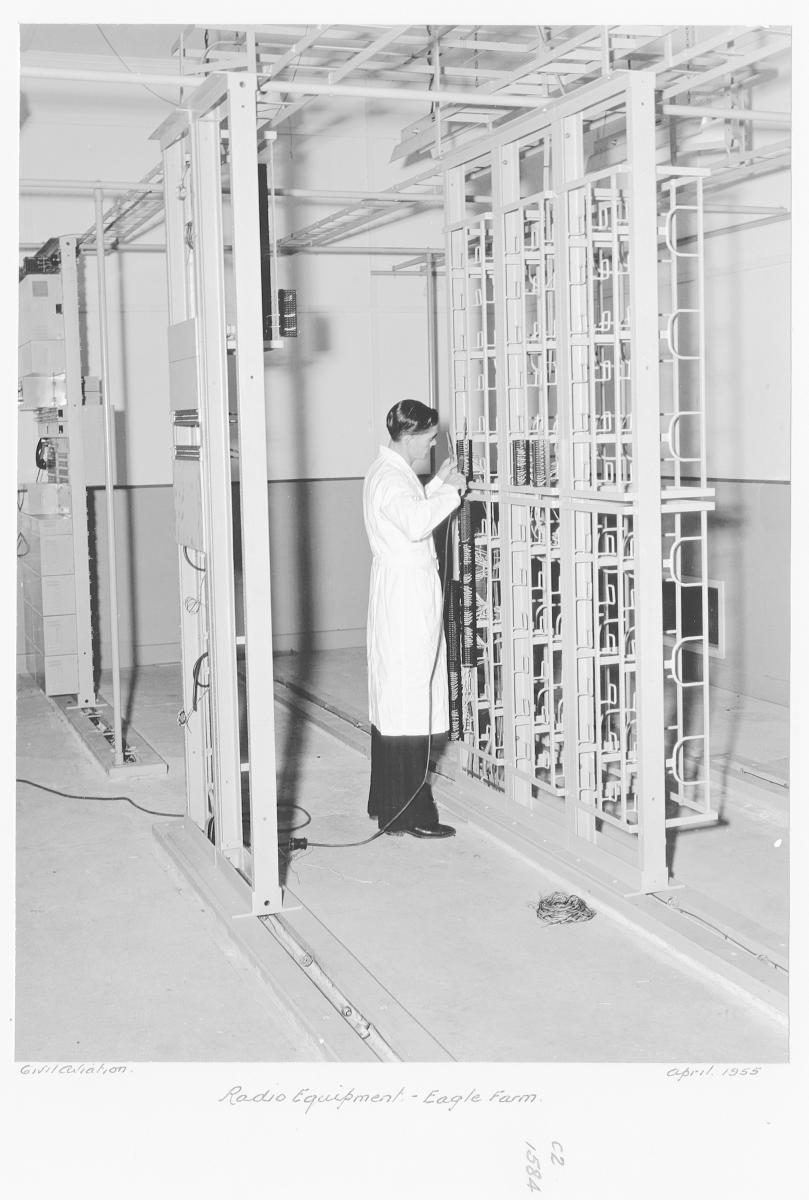 Civil Aviation radio equipment, Eagle Farm - Brisbane, April 1955