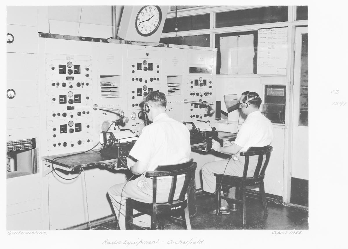 Civil Aviation radio equipment, Archerfield - Brisbane, April 1955