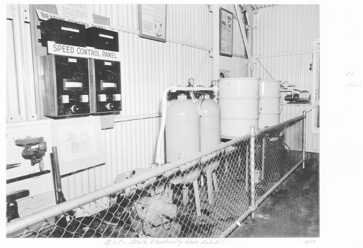Queensland Industries Fair, Government exhibit, State Electricity Commission, equipment - Brisbane, April-May 1955