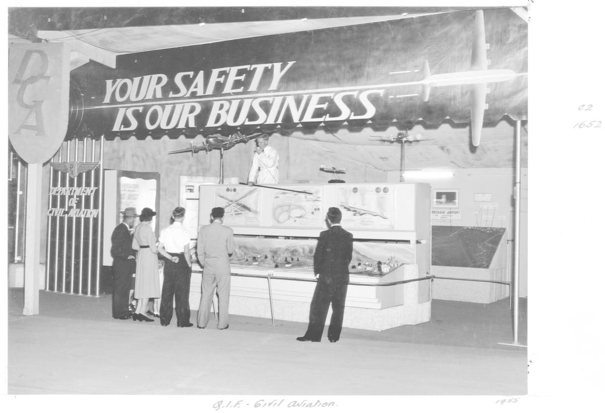 Queensland Industries Fair, Government exhibit, Civil Aviation safety - Brisbane, April-May 1955
