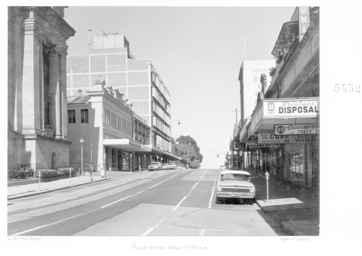 Supreme Court area, Ann Street, Brisbane, April 1965, Brisbane City