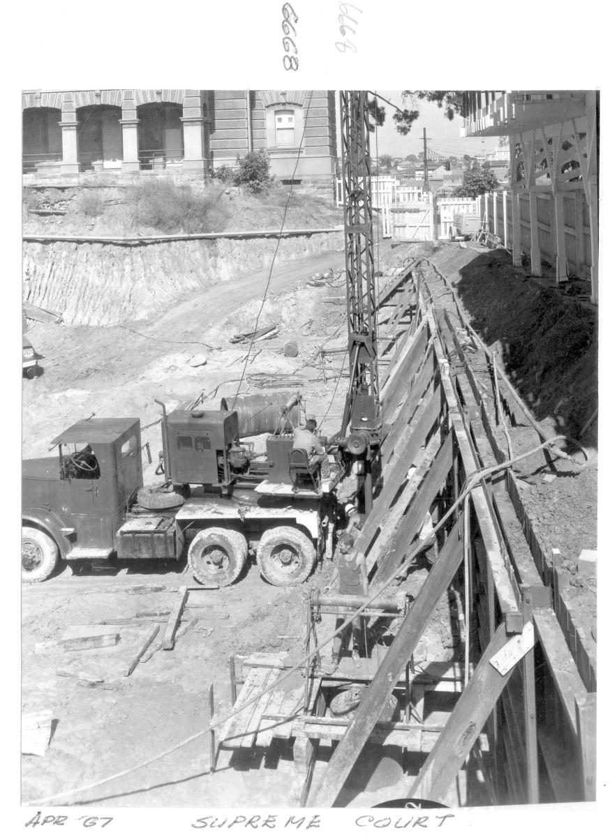 Supreme Court building under construction, Brisbane, April 1967, Brisbane City