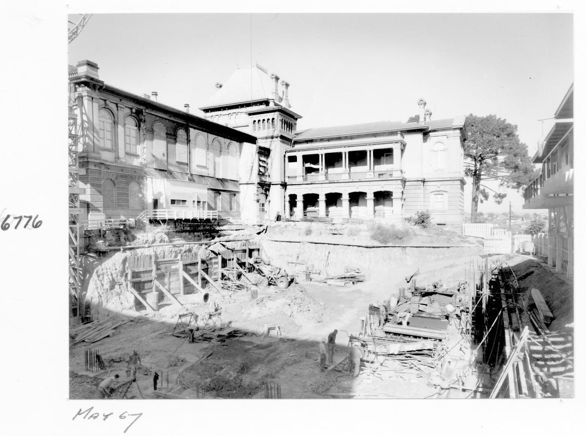 Supreme Court building under construction, Brisbane, May 1967, Brisbane City