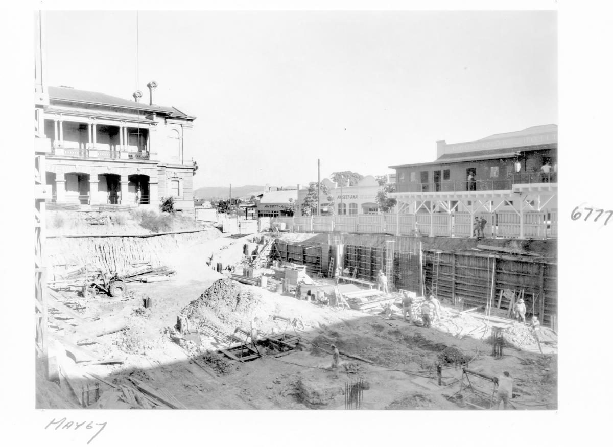 Supreme Court building under construction, Brisbane, May 1967, Brisbane City