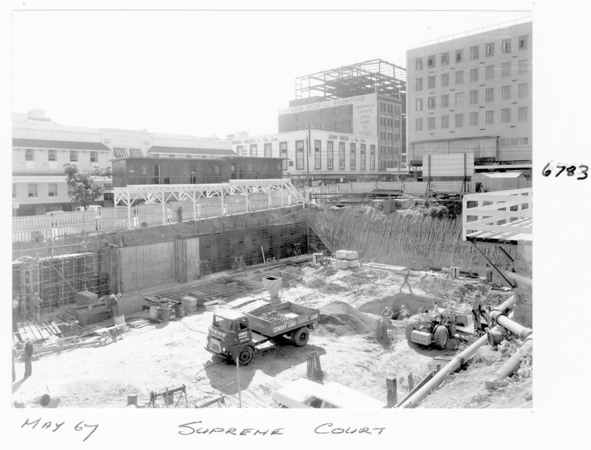 Supreme Court building under construction, Brisbane, May 1967