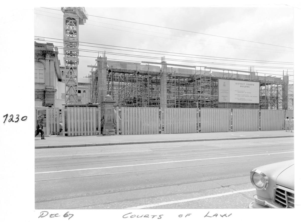 Law Courts building under construction, Brisbane, December 1967