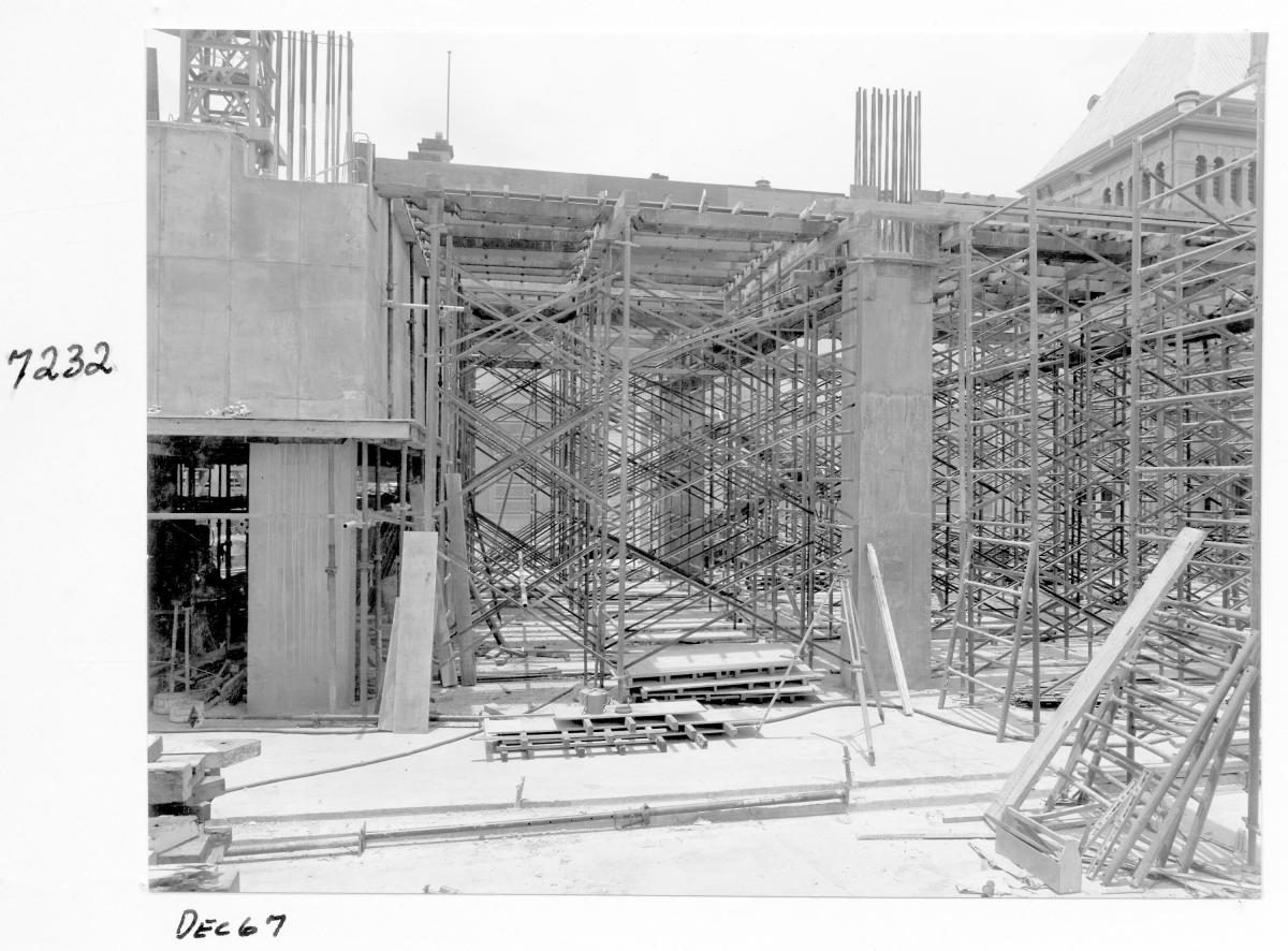 Law Courts building under construction, Brisbane, December 1967, Brisbane City