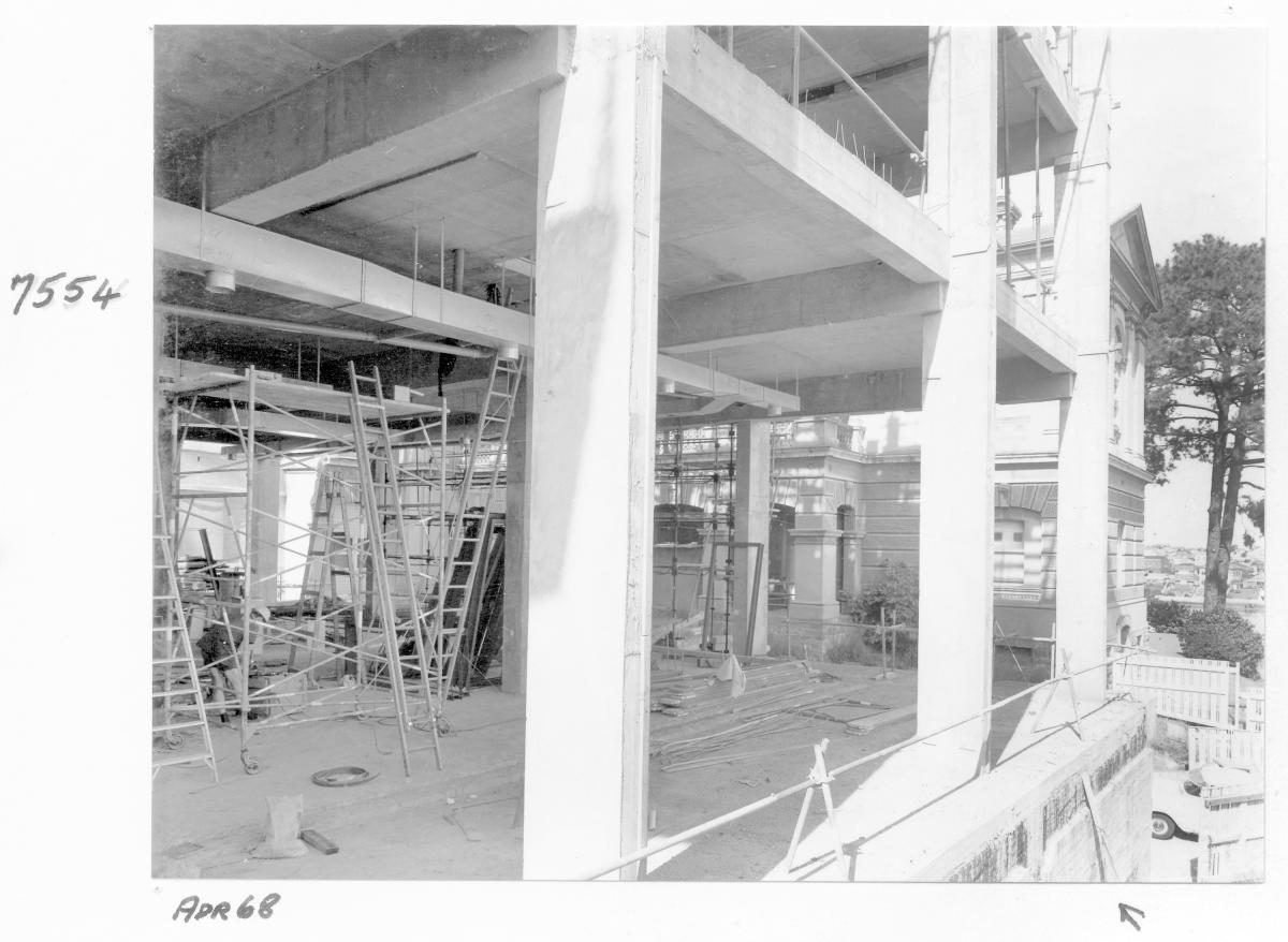 Law Courts building under construction, Brisbane, April 1968, Brisbane City