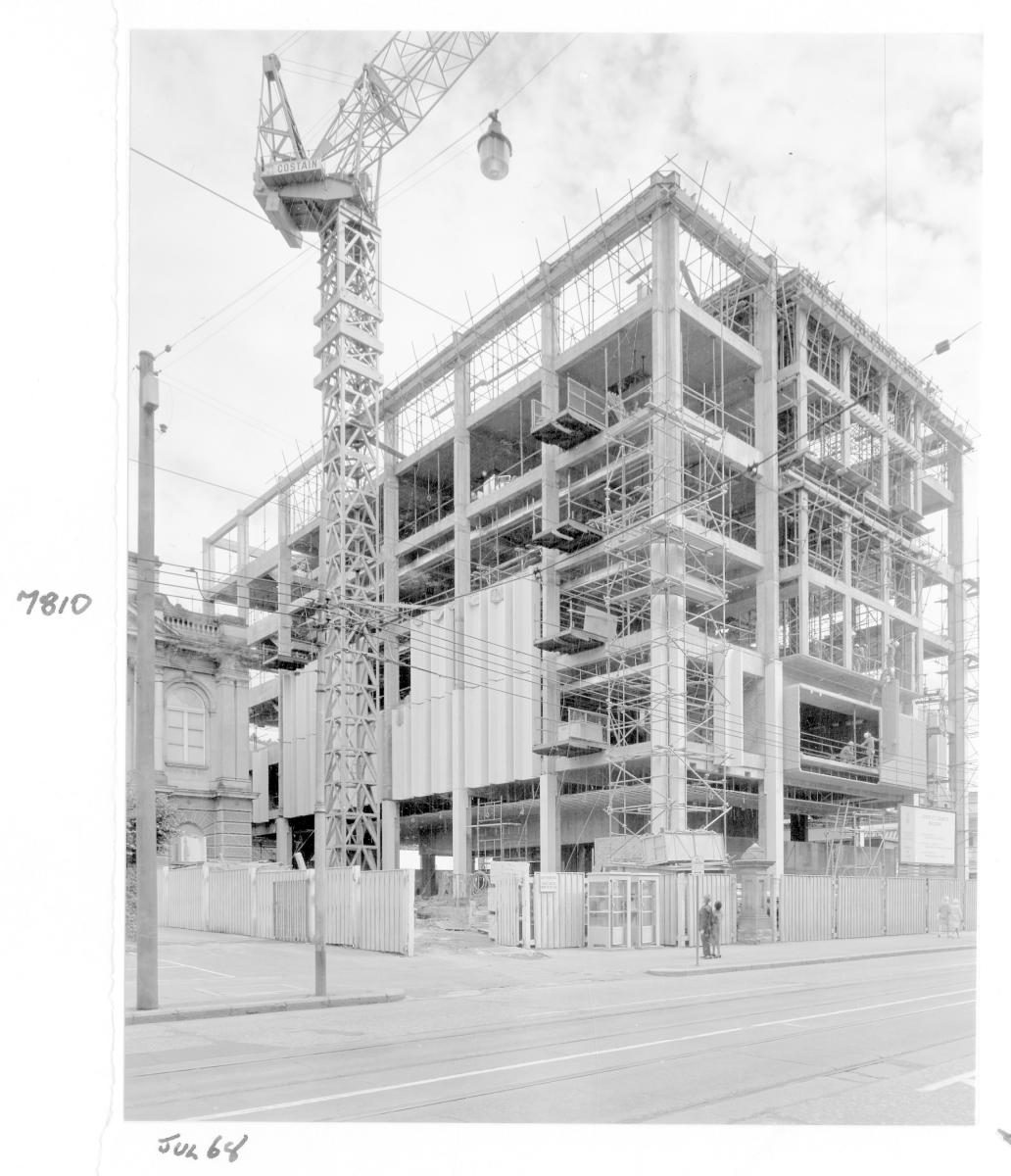 Law Courts building under construction, Brisbane, July 1968, Brisbane City