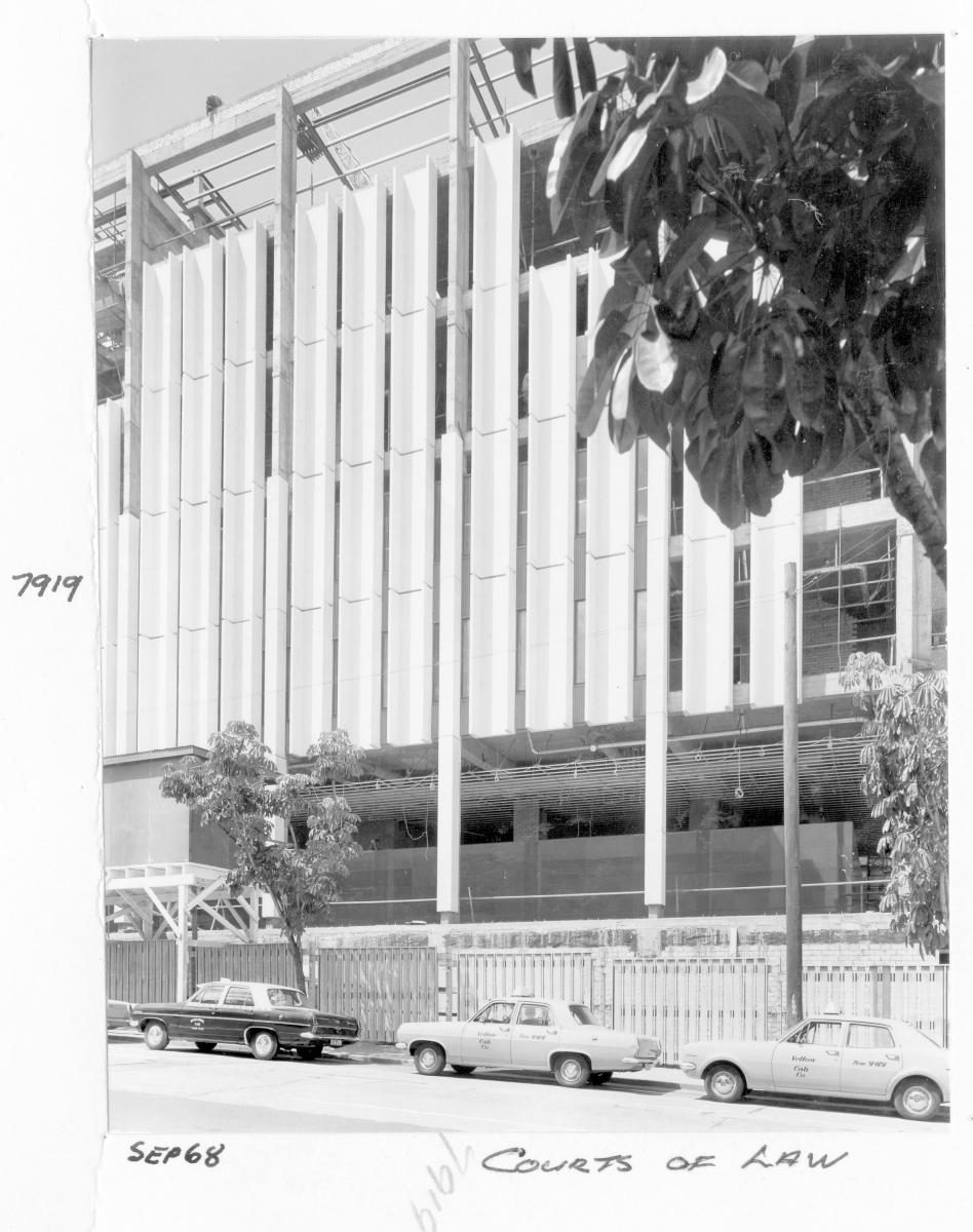 Law Courts building under construction, Brisbane, September 1968, Brisbane City