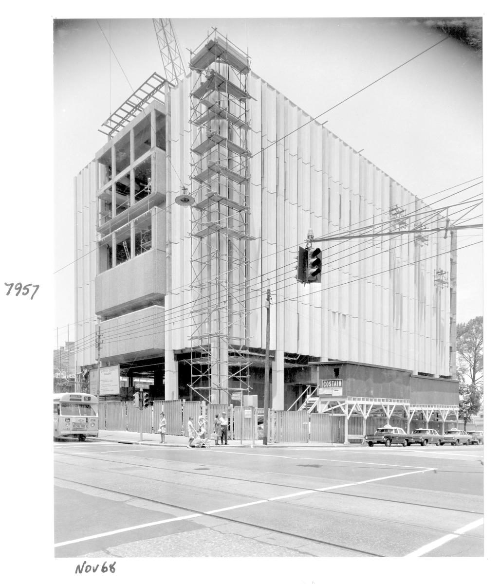 Law Courts building under construction, Brisbane, November 1968, Brisbane City