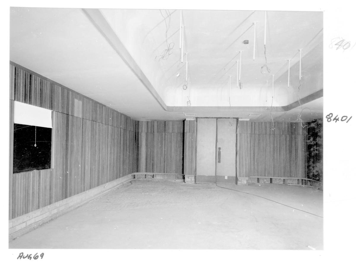 Interior, Law Courts building under construction, Brisbane, August 1969, Brisbane City