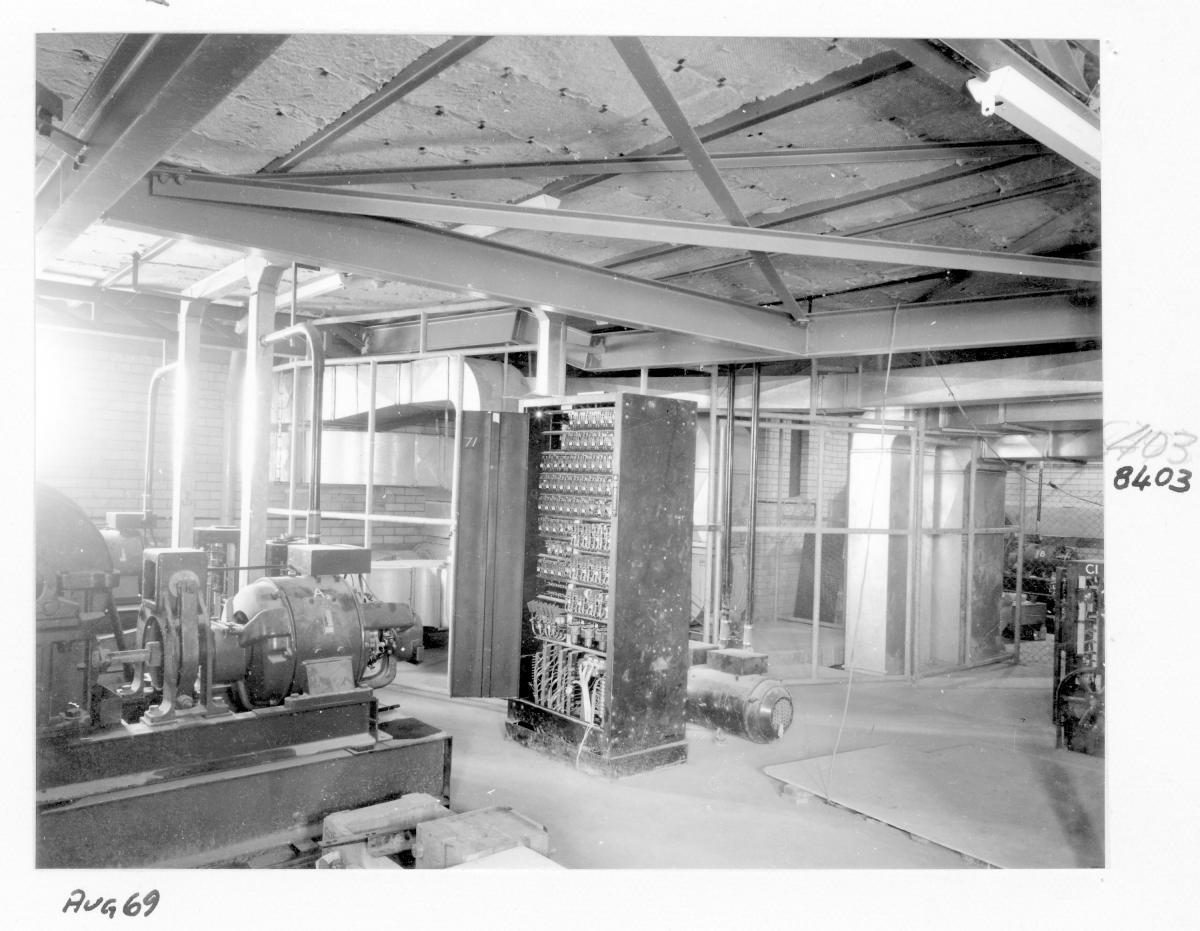 Interior, Law Courts building under construction, Brisbane, August 1969