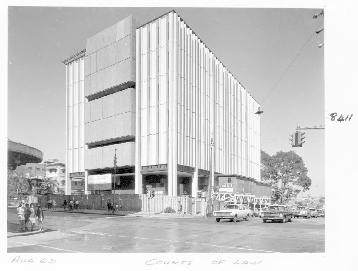 Law Courts building under construction, Brisbane, August 1969, Brisbane City