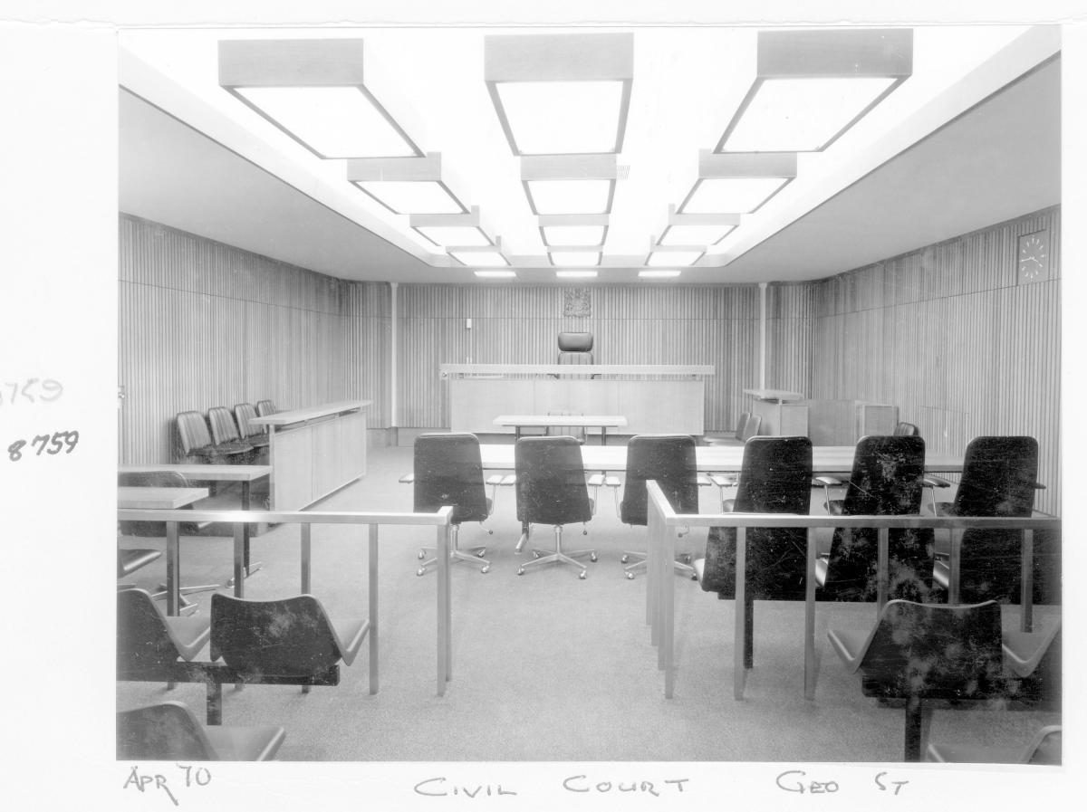 District Court Civil Court Room, George Street, Brisbane, April 1970, Brisbane City