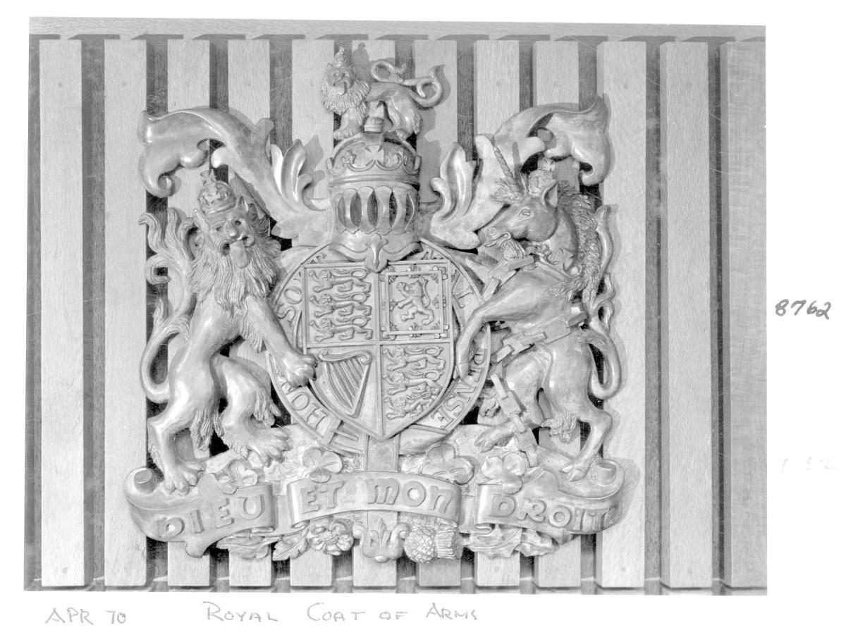 District Court, Royal Coat of Arms, George Street, Brisbane, April 1970, Brisbane City