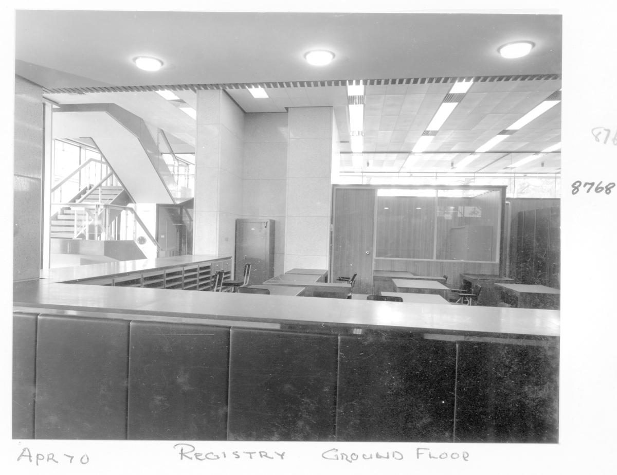District Court Registry, ground floor, George Street, Brisbane, April 1970