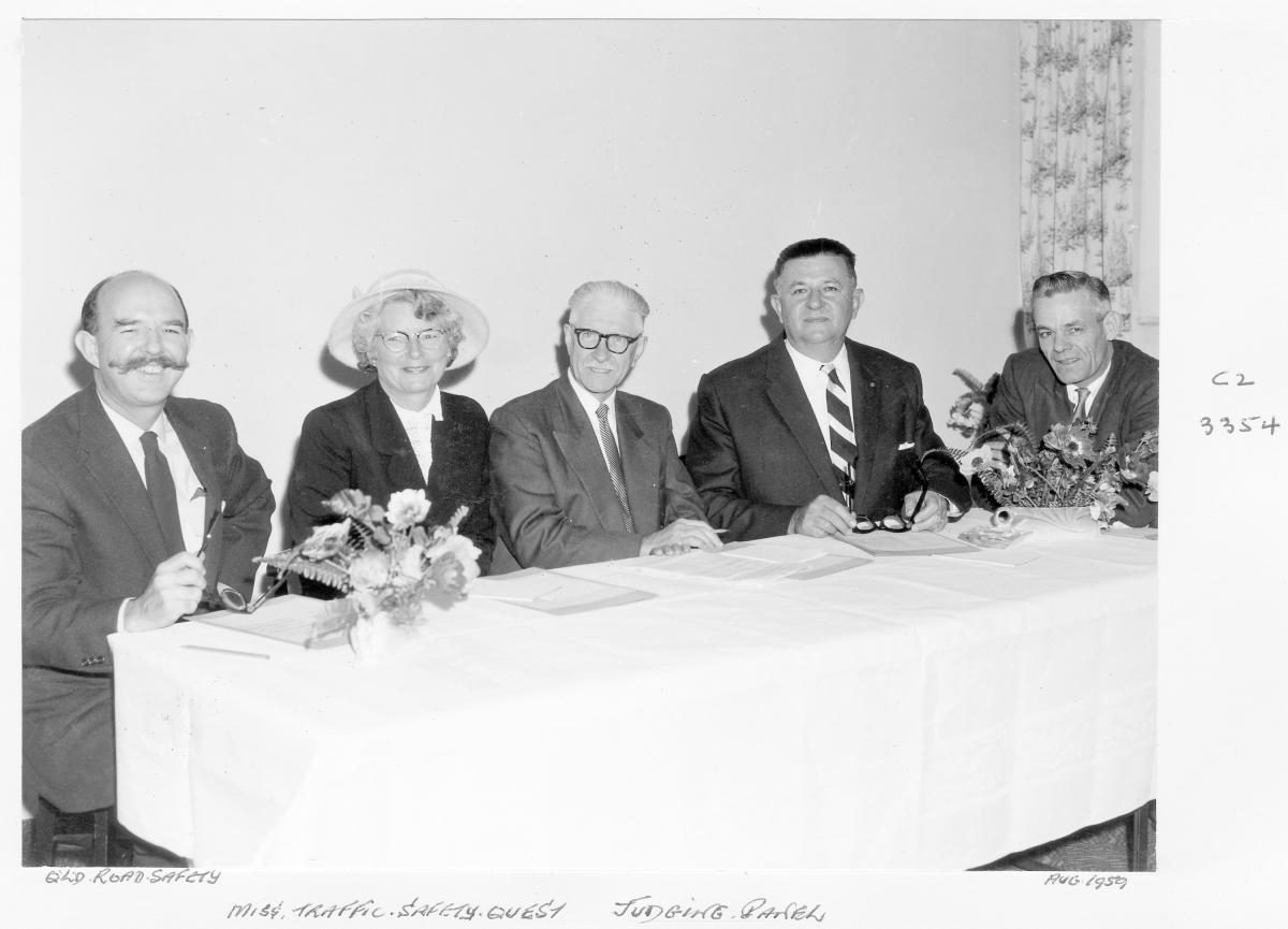 Miss Traffic Safety Quest - Judging panel - Brisbane, August 1959