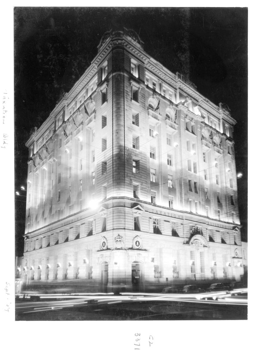 Taxation Building by night - Brisbane, September 1959