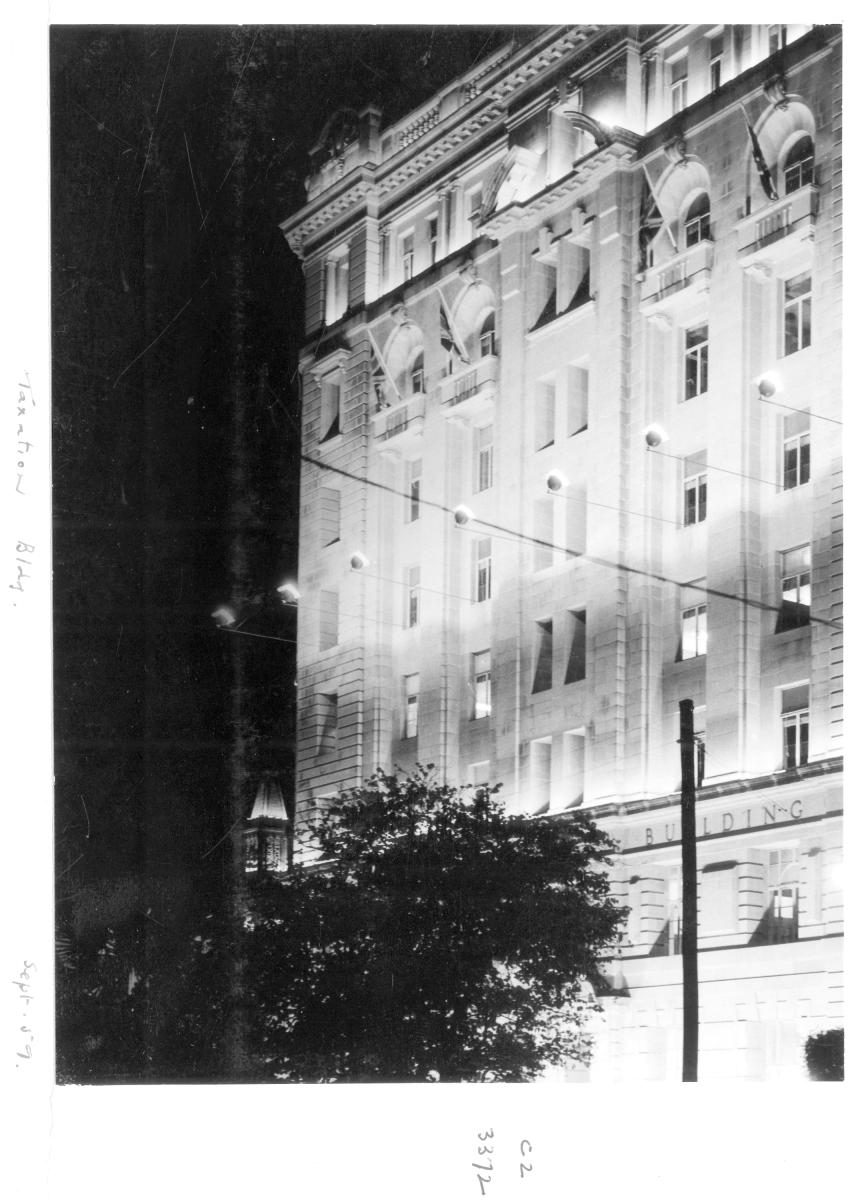 Taxation Building by night - Brisbane, September 1959