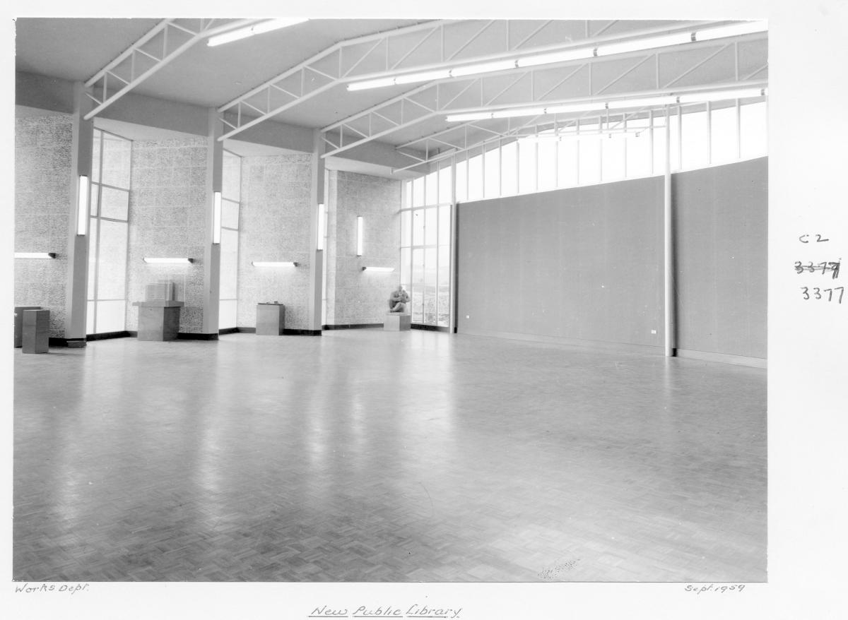 Interior of Centennial Hall at the State Library of Queensland, William St - Brisbane, September 1959, Brisbane City