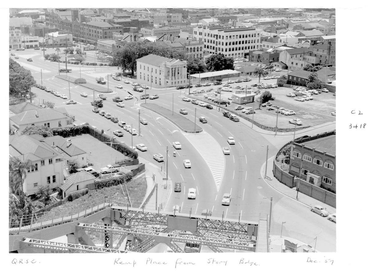 Kemp Place from Story Bridge - Brisbane, December 1959, Kangaroo Point