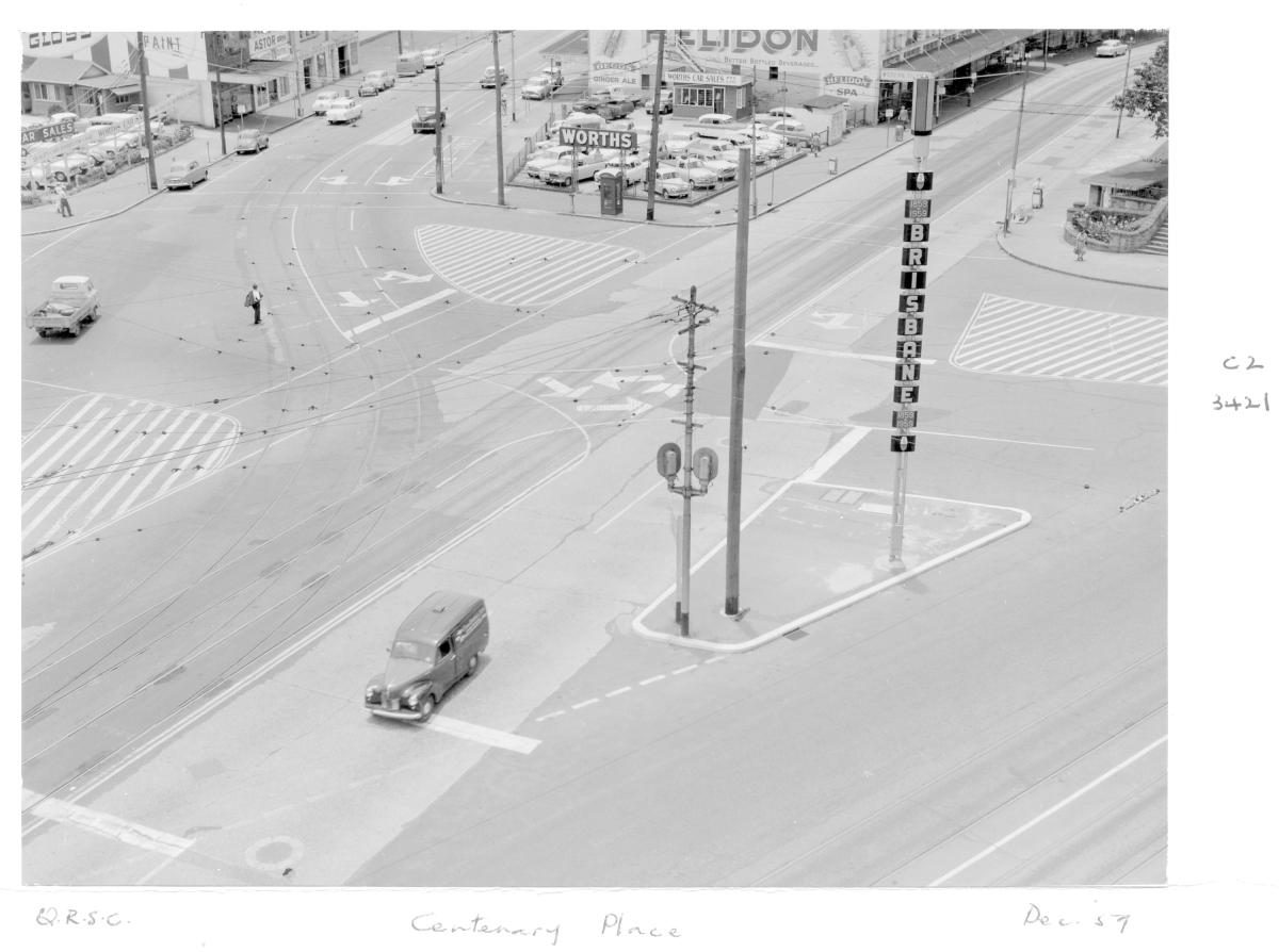 Centenary Place intersection - Brisbane, December 1959