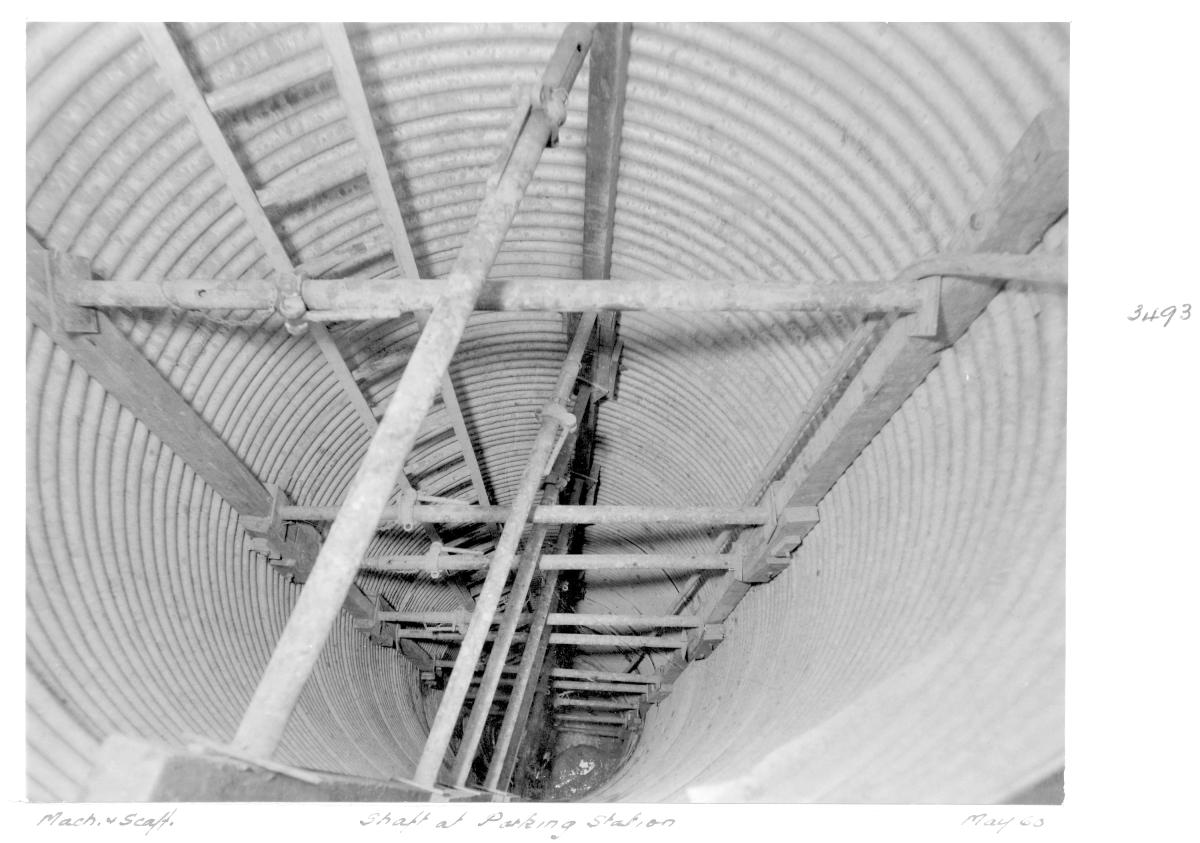 Shaft at parking station - Brisbane, May 1960