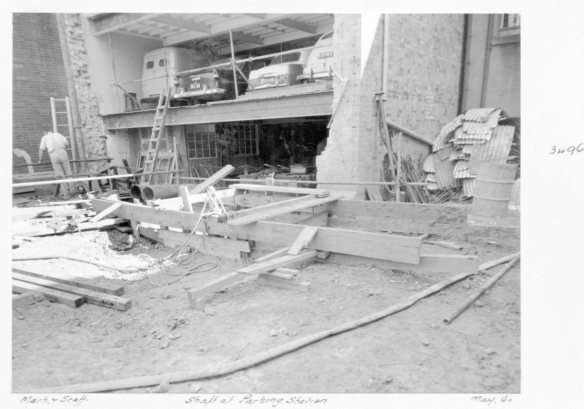 Shaft at parking station - Brisbane, May 1960