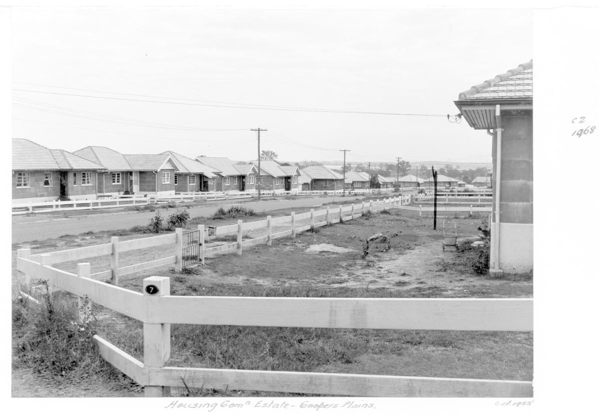 Housing Commission estate on Coopers Plains, Brisbane, October 1955