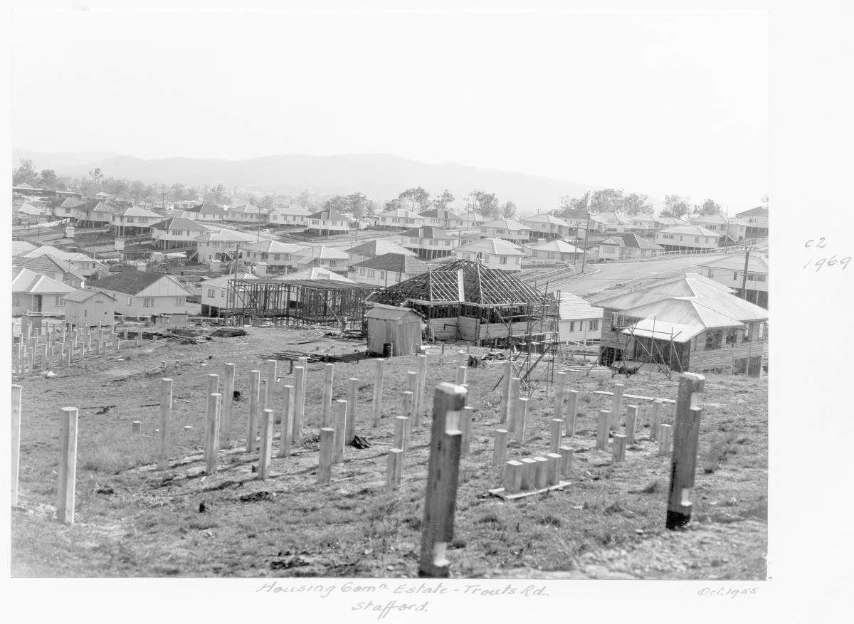 Housing Commission estate on Trouts Road, Stafford, Brisbane, October 1955