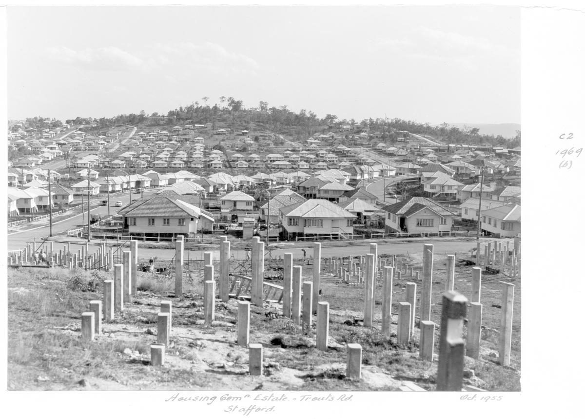 Housing Commission estate on Trouts Road, Stafford, Brisbane, October 1955