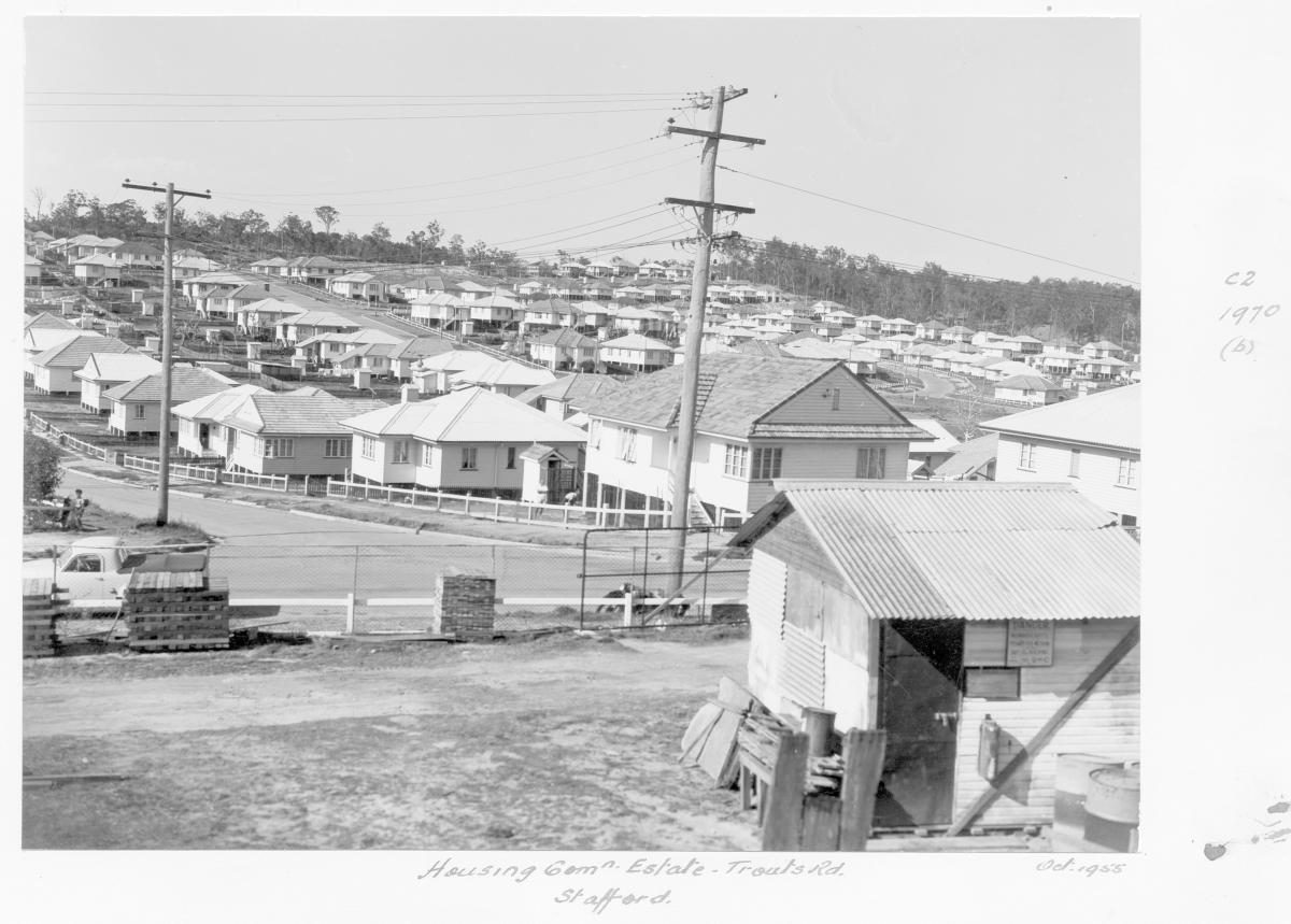 Housing Commission estate on Trouts Road, Stafford, Brisbane, October 1955