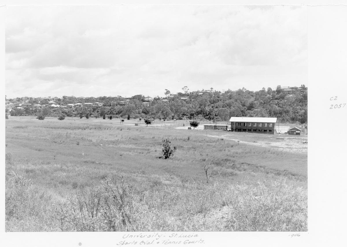 University of Queensland, sports oval and tennis courts, St Lucia - Brisbane, 1956