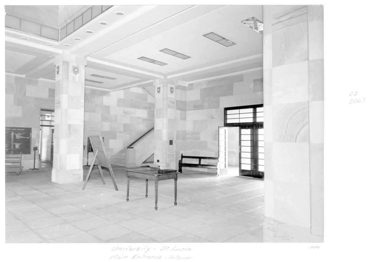 University of Queensland, main entrance interior, St Lucia - Brisbane, 1956