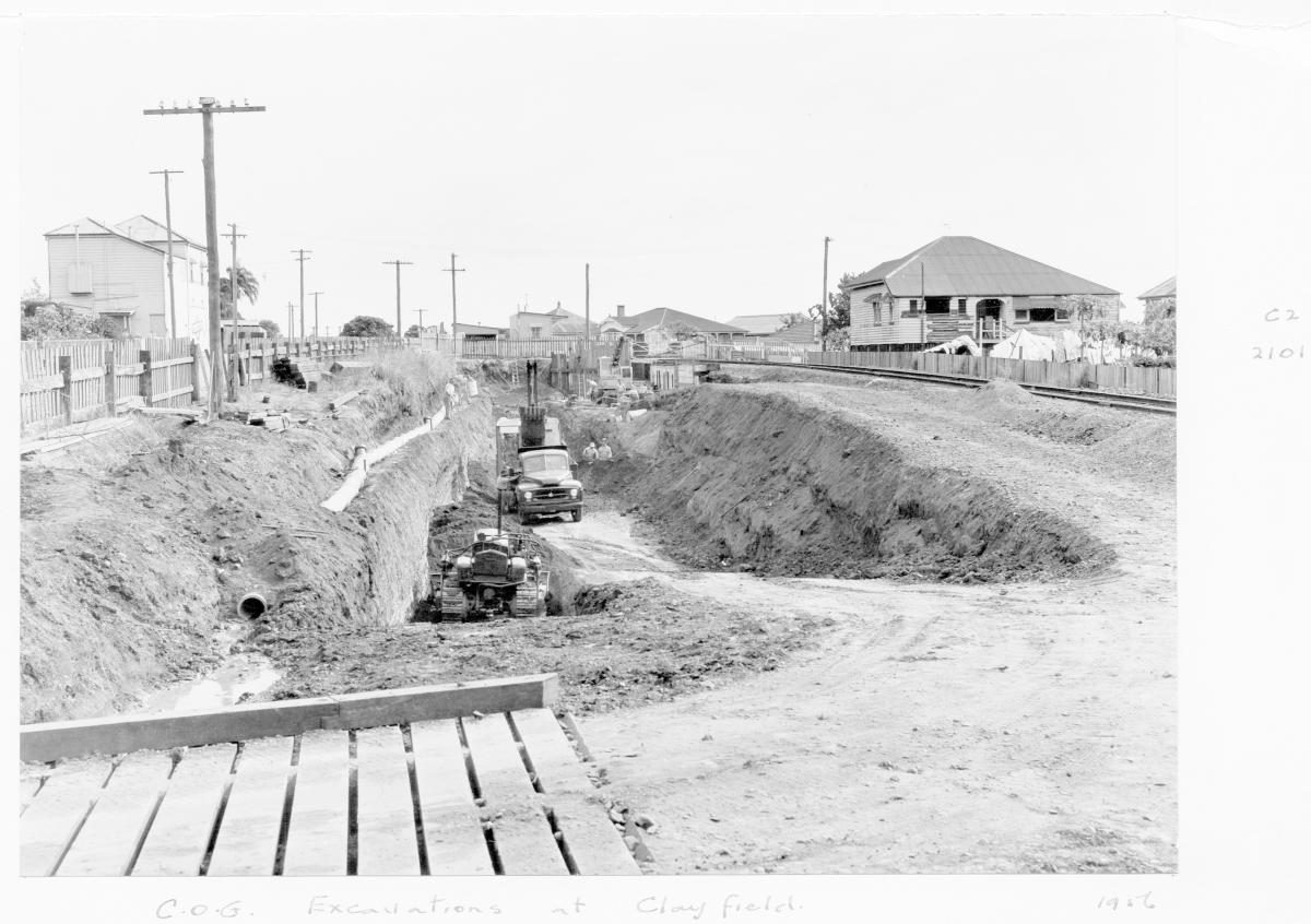 Clayfield lands excavations - Brisbane, 1956