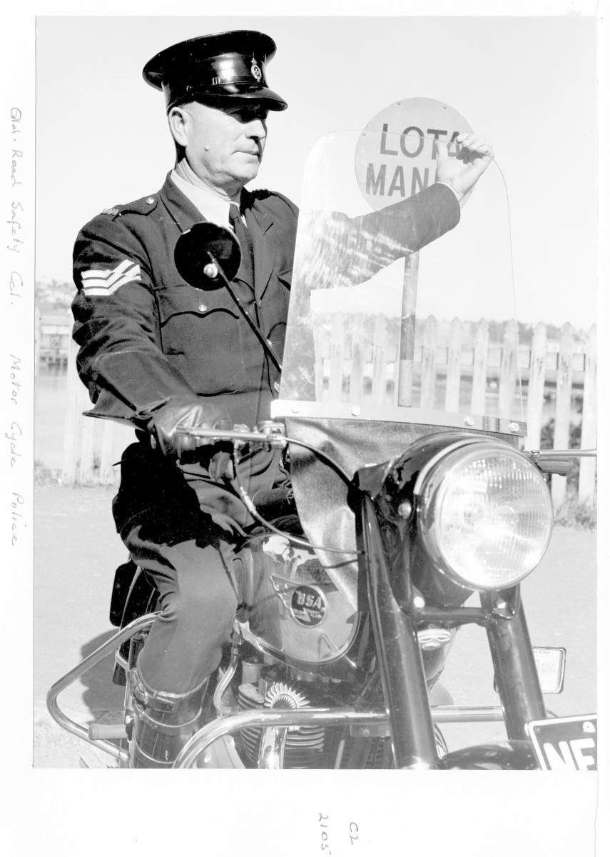 Motorcycle policeman - Brisbane, 1956
