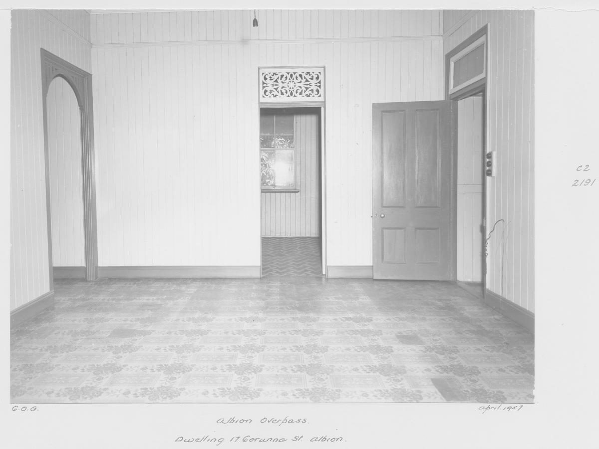 House at 17 Corunna St, Albion during the construction of the Albion overpass - Brisbane, March 1960