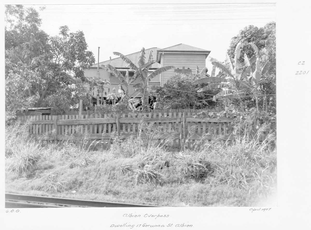 House at 17 Corunna St, Albion during the construction of the Albion overpass - Brisbane, March 1960
