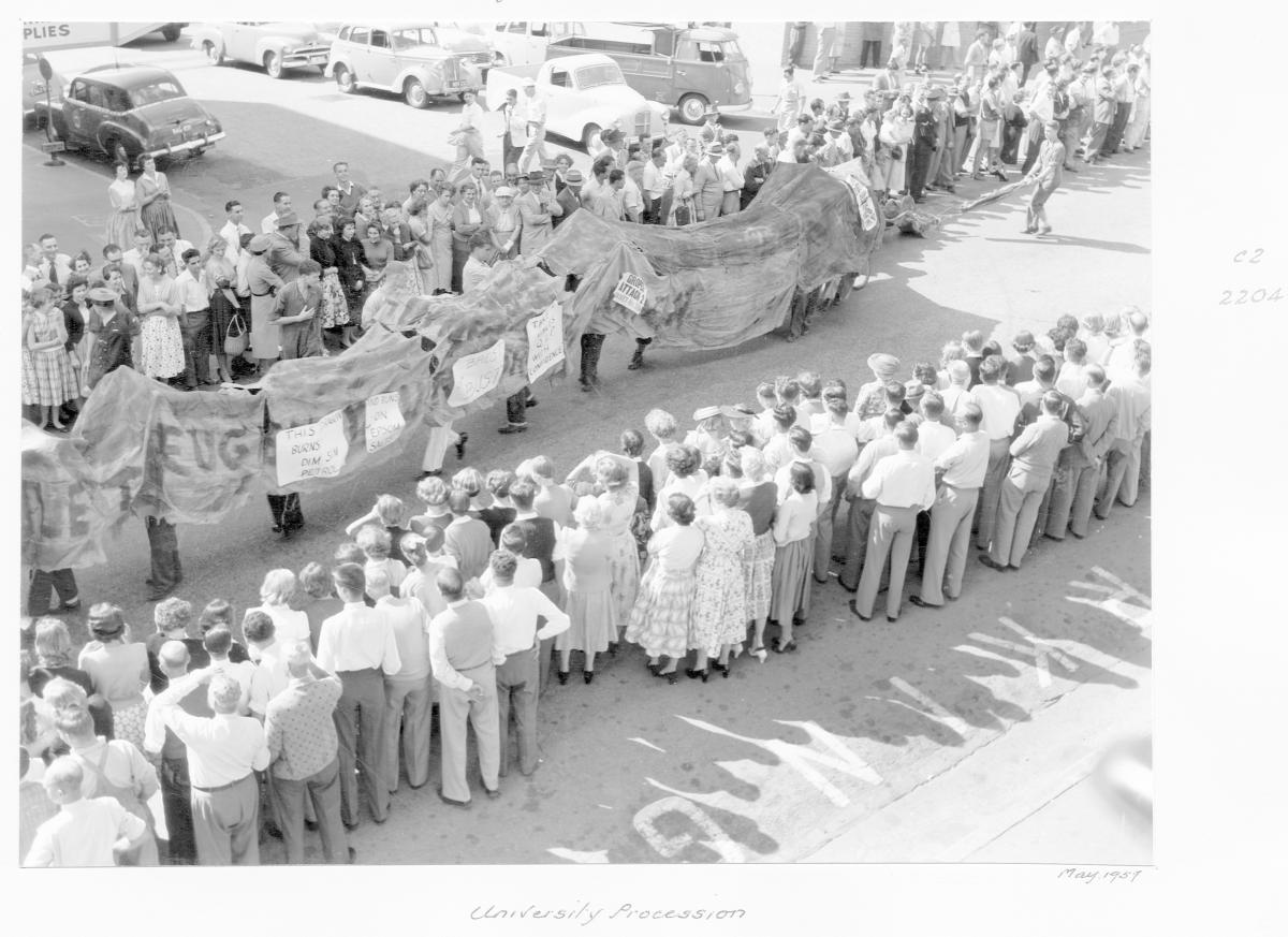 University procession/demonstration - Brisbane, May 1957