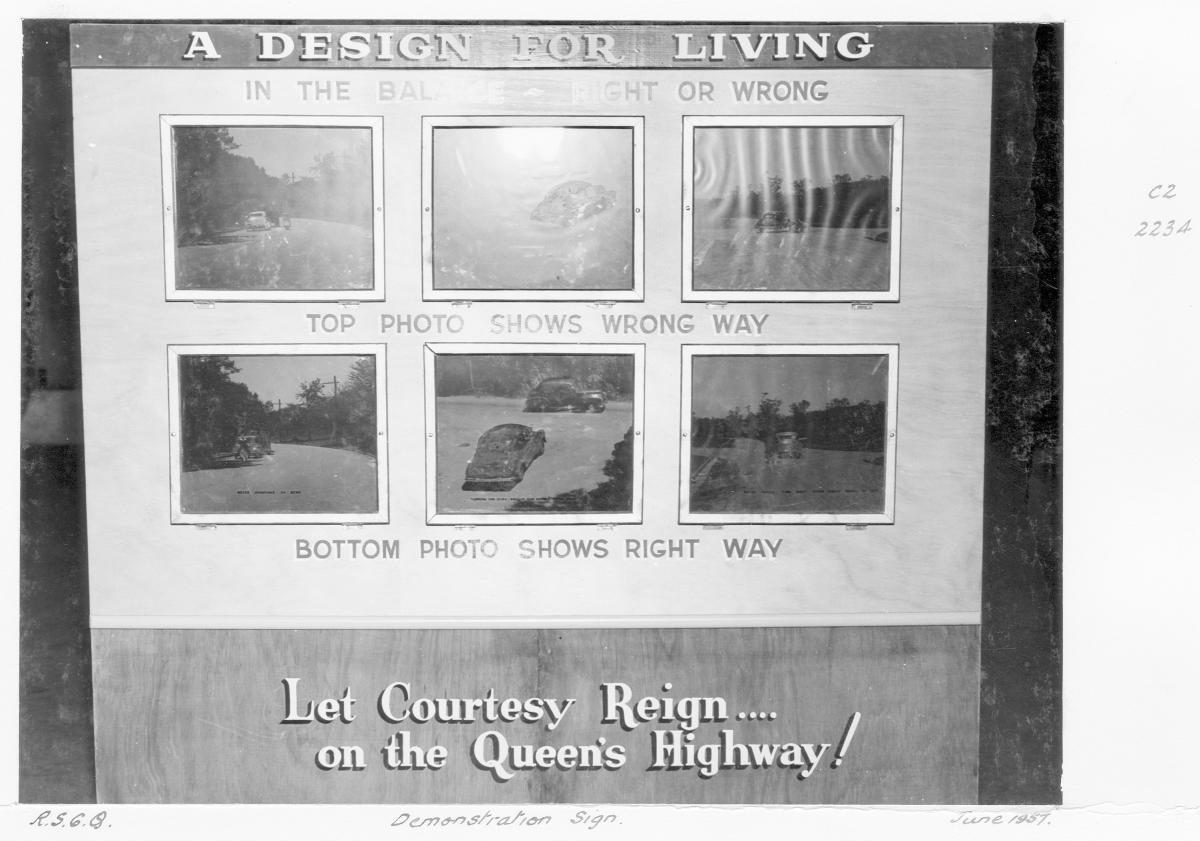 Demonstration traffic sign - Brisbane, June 1957
