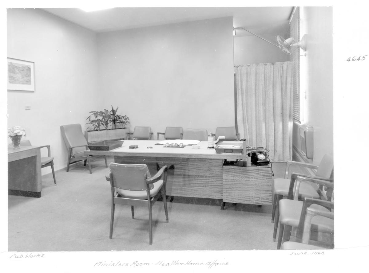 Minister's Room in Health and Home Affairs building, Brisbane, June 1963