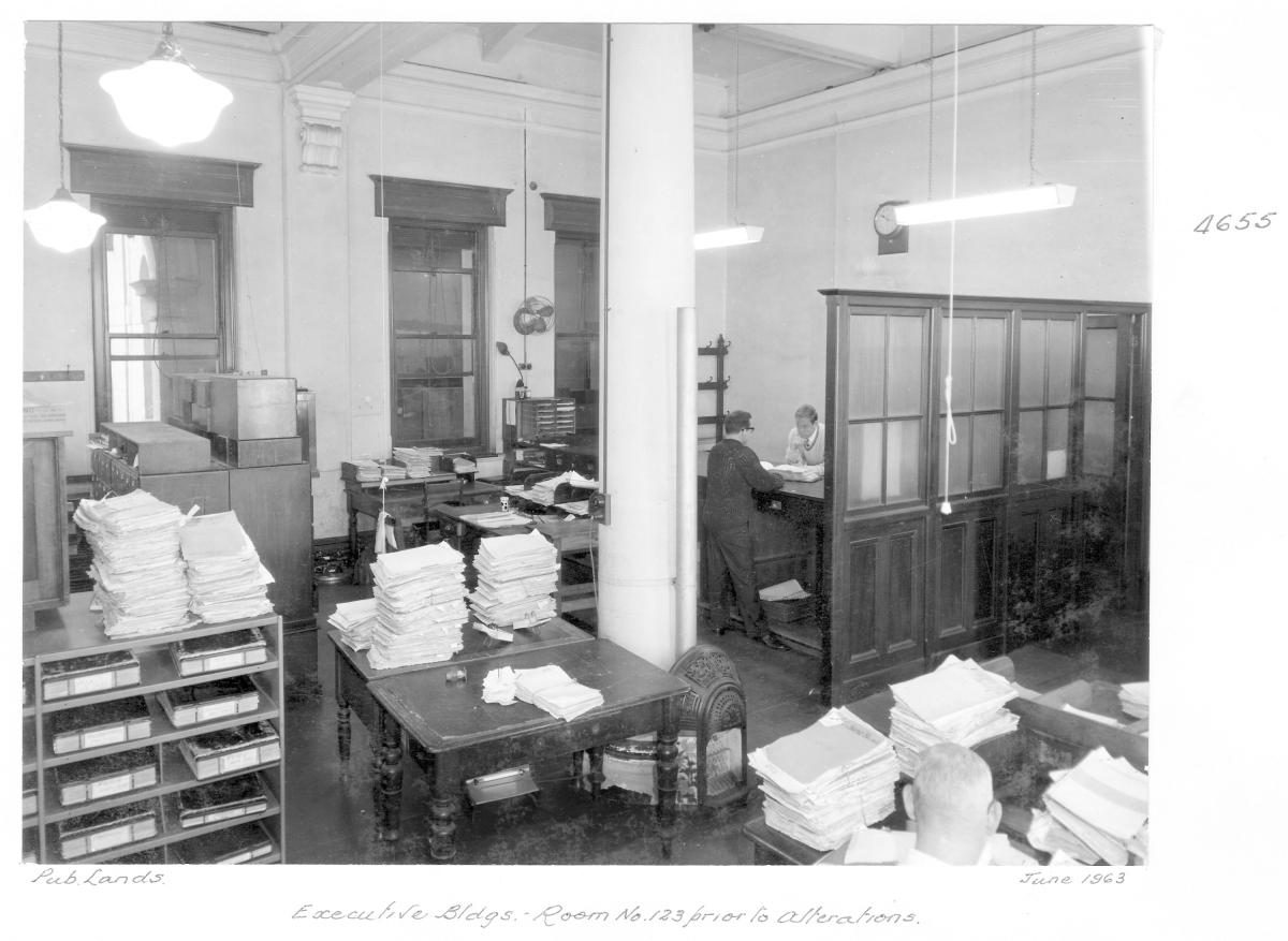 Executive Building Room No. 123 prior to alterations, Brisbane, June 1963, Brisbane City