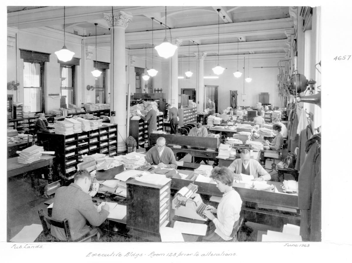 Executive Building Room No. 123 prior to alterations, Brisbane, June 1963, Brisbane City