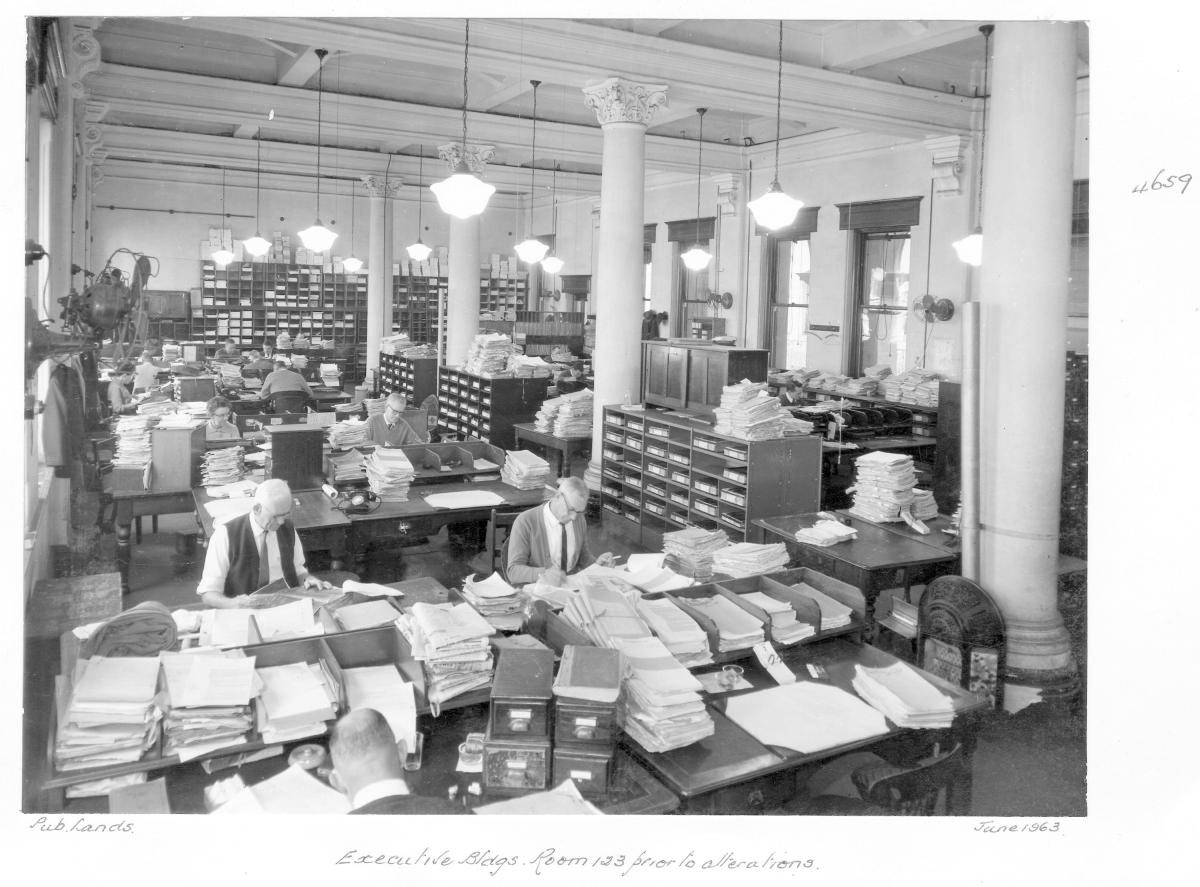 Executive Building Room No. 123 prior to alterations, Brisbane, June 1963, Brisbane City